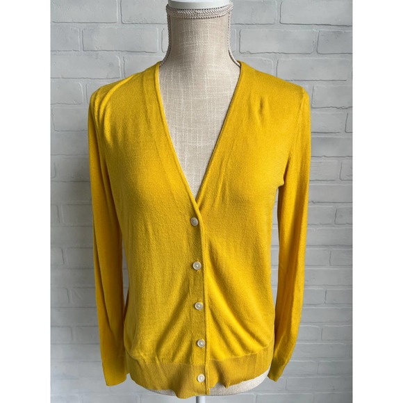 LOFT Button Down Cardigan Mustard Color- sz S - Picture 1 of 5